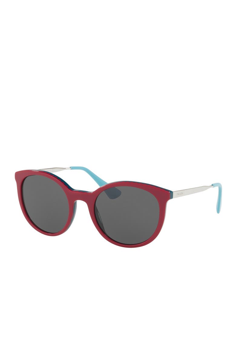 Prada 53mm Phantos Sunglasses, Alternate, color, Bordeaux
