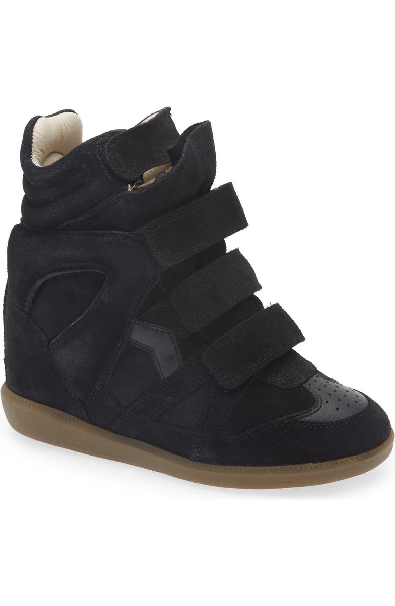 Isabel Marant Bekett Hidden Wedge High Top Sneaker, Main, color, Black