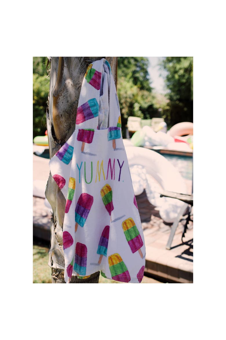 Yummy Kids Hooded Towel and 12 Inch Beach Ball Popsicle, Alternate, color, Multicolored