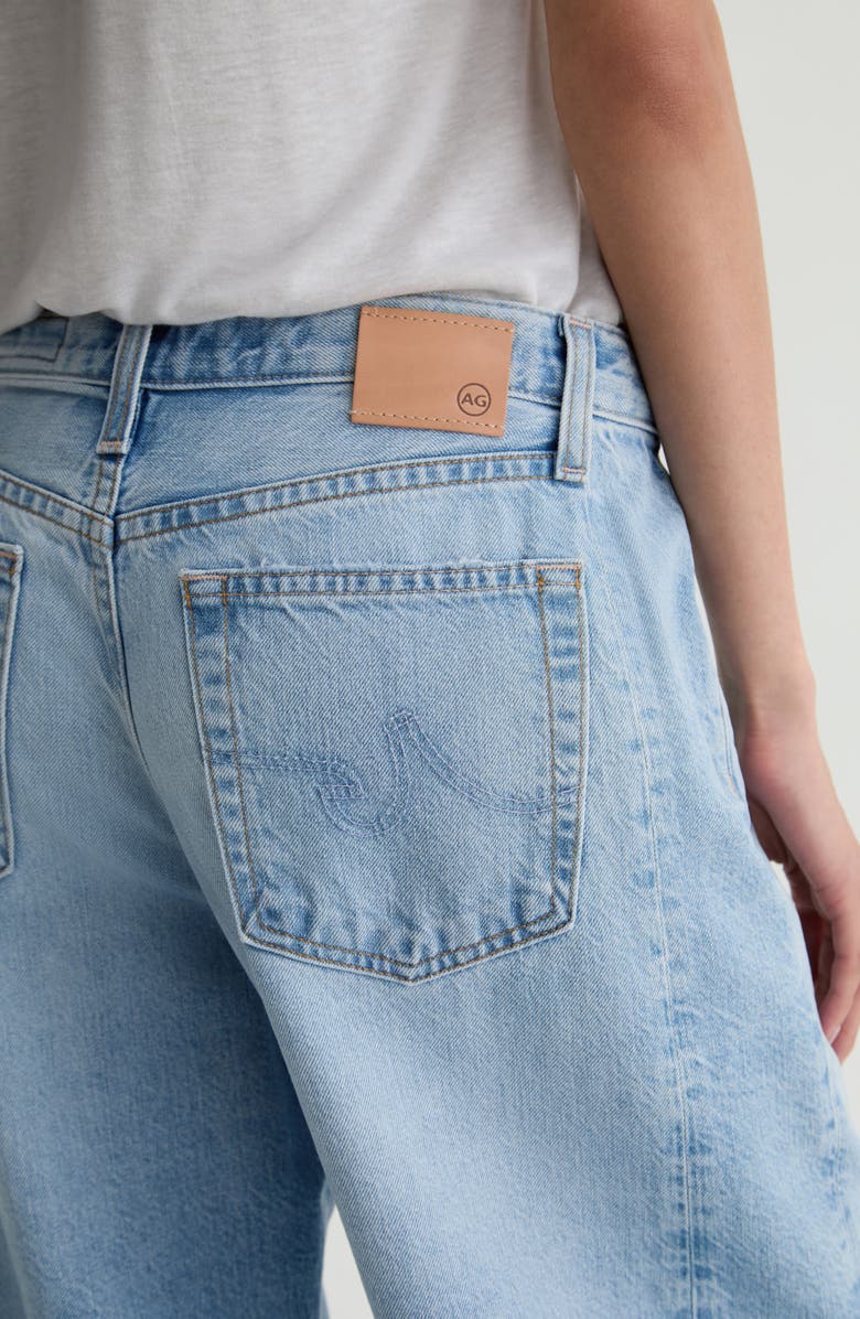 AG Hattie Raw Hem High Waist Crop Barrel Jeans, Alternate, color, Gesture