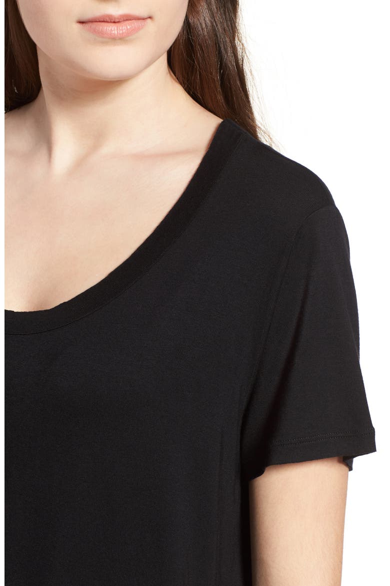 Split Edge Tee, Alternate, color, BLACK
