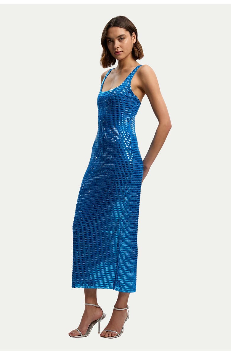 Karen Millen Crystal Embellished Jersey Midi Dress, Alternate, color, Blue