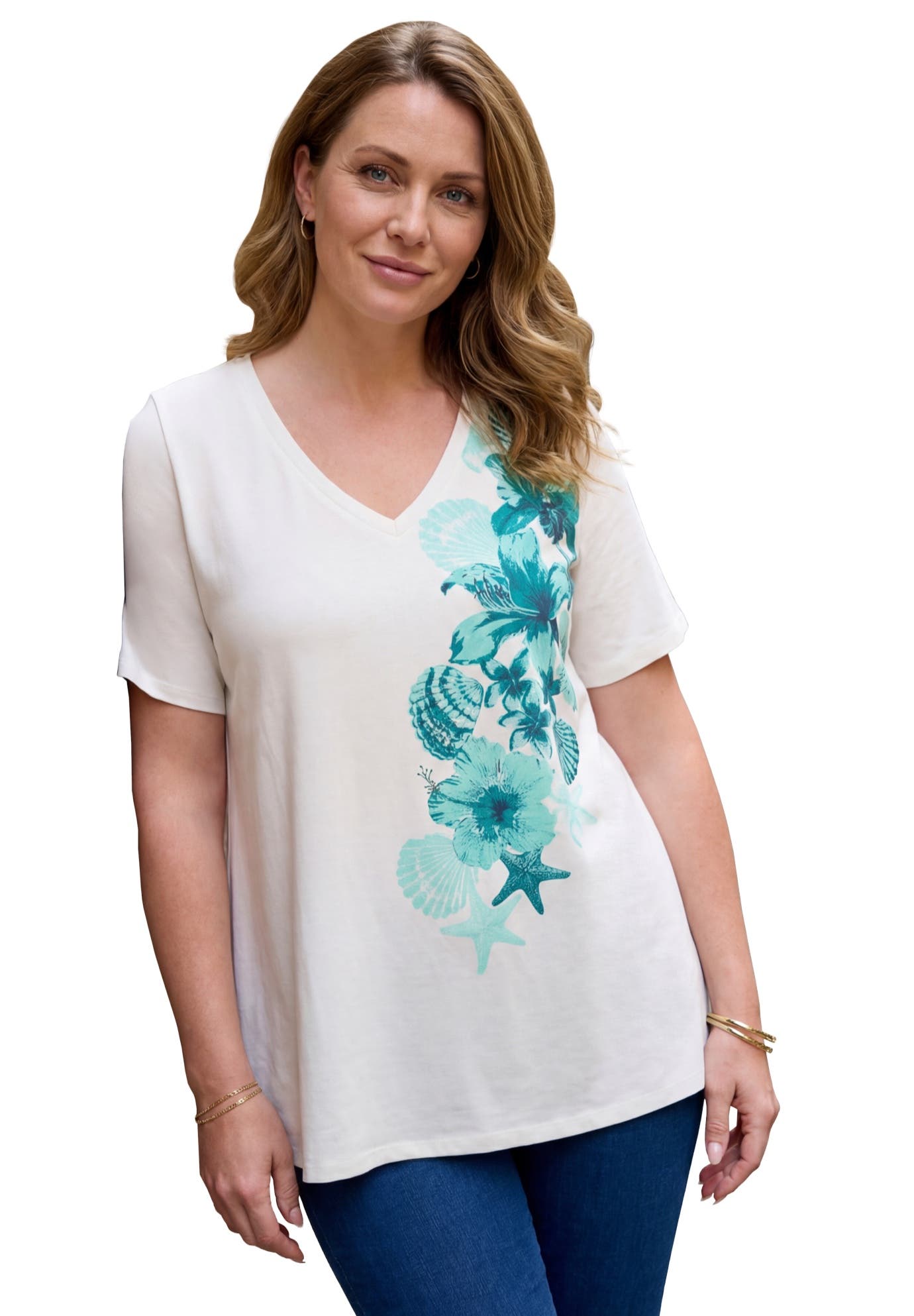 TEAL TROPICAL FLORAL