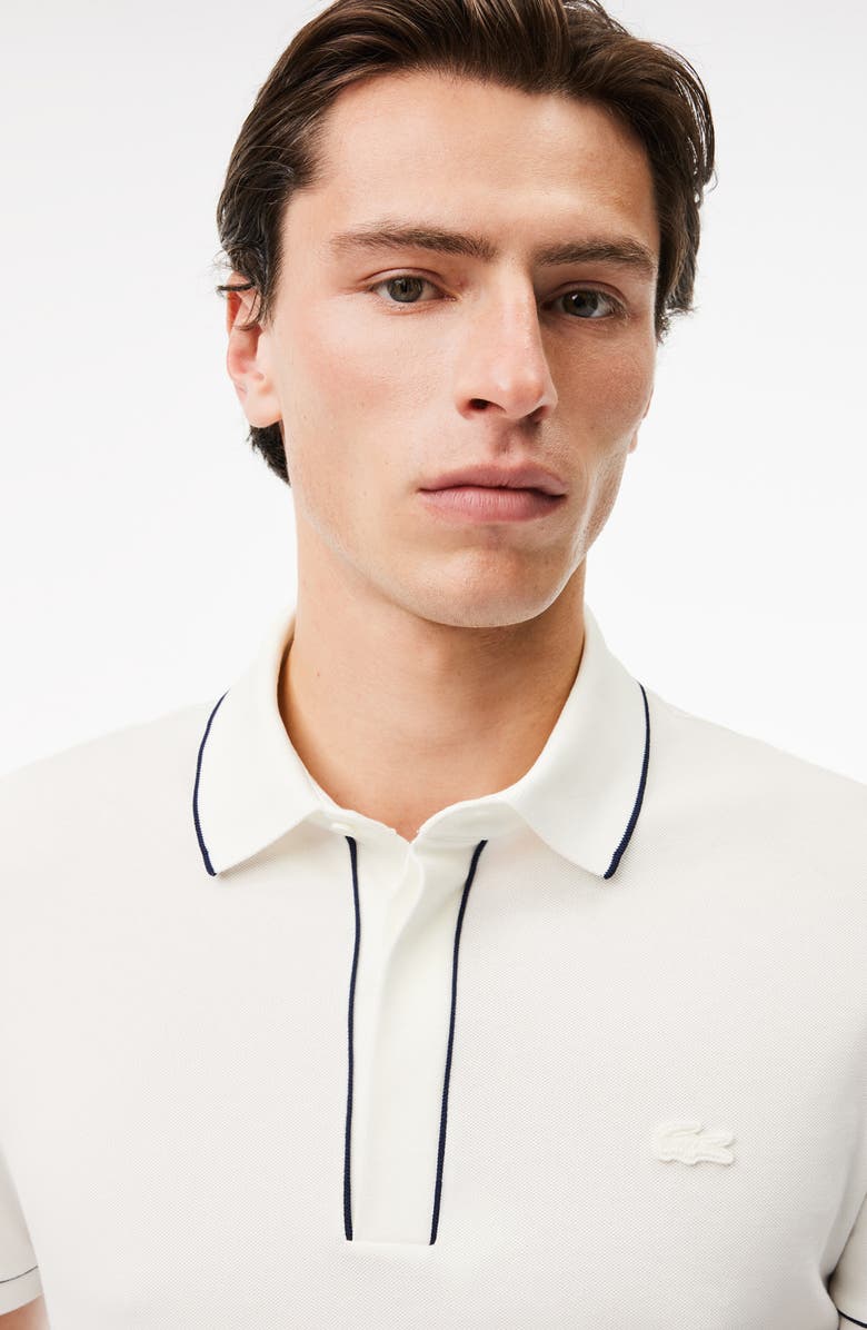 Lacoste Regular Fit Tipped Piqué Polo, Alternate, color, Flour