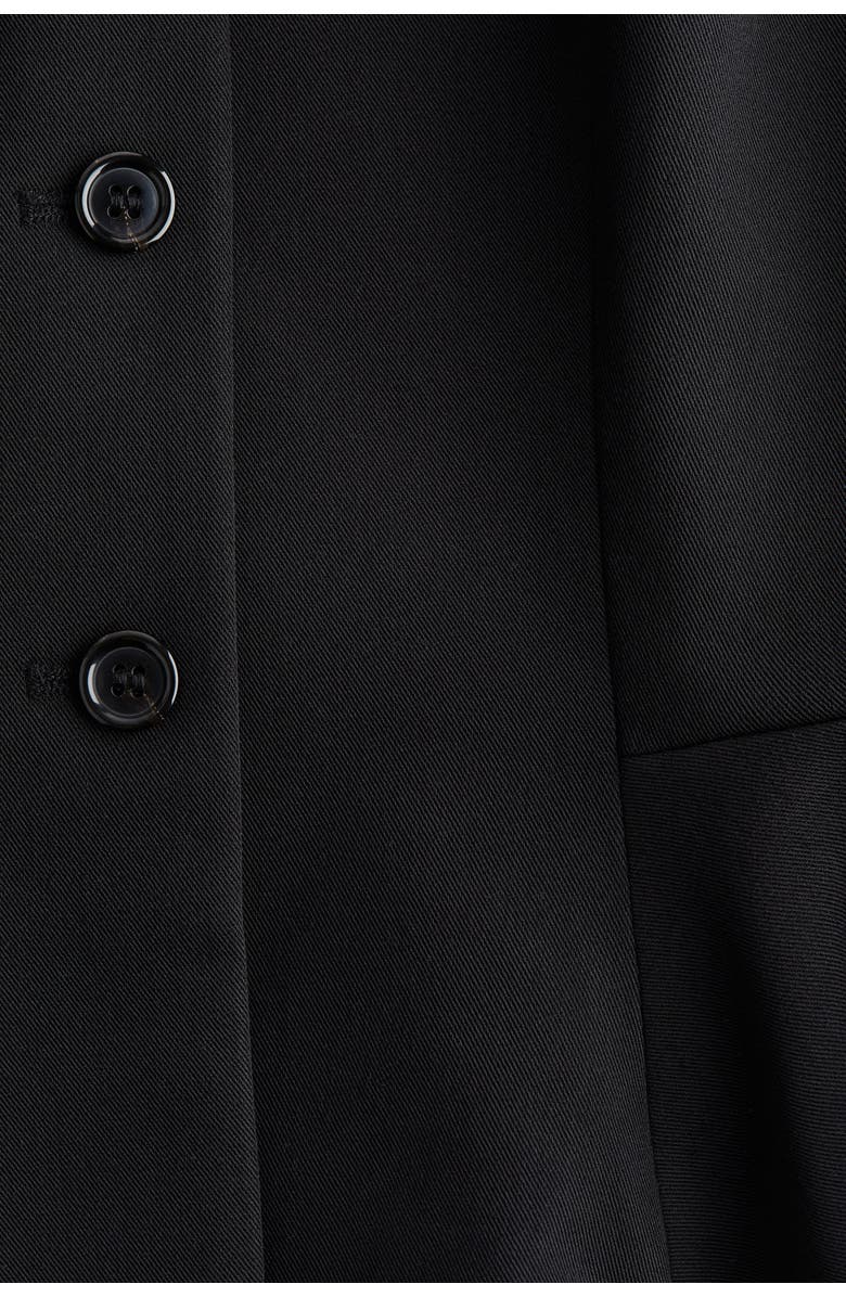 H&M V-neck Peplum Waistcoat, Alternate, color, Black