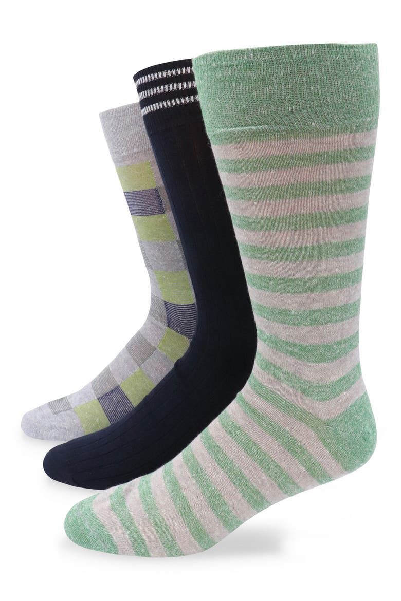 Assorted 3-Pack Socks, Main, color, NAVY