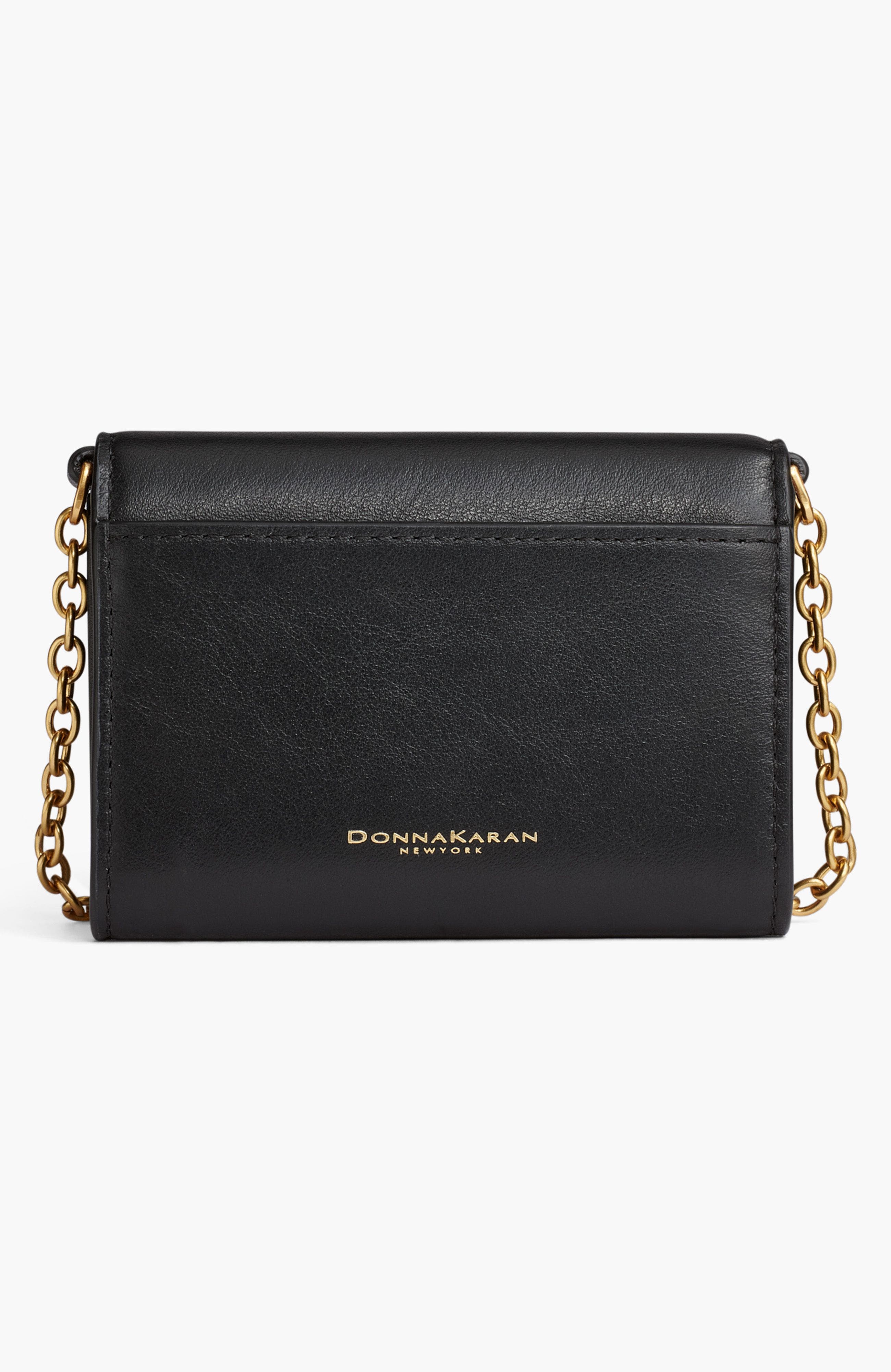 Donna Karan New York Malverne Pave Wallet On String, Alternate, color, Black/Gold