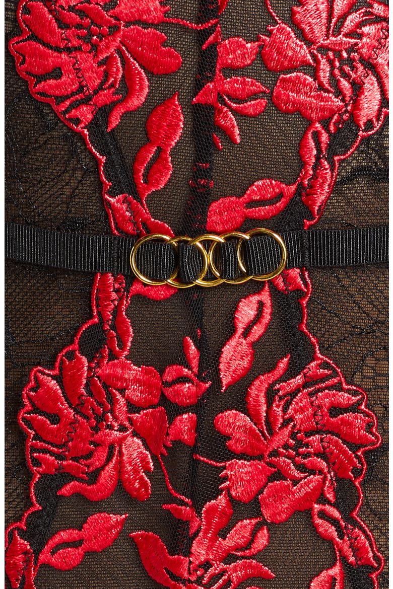 Cecile Bodysuit, Alternate, color, RED/ BLACK