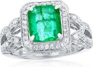 SOUZANA by Suzy Levian 14K Gold 1.92ct Emerald & 1.01cttw Diamond Ring