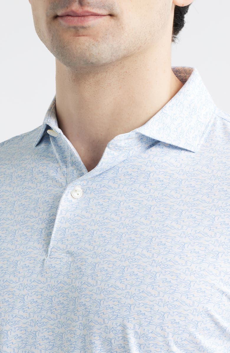 Peter Millar Melody Sea Performance Jersey Golf Polo, Alternate, color, White