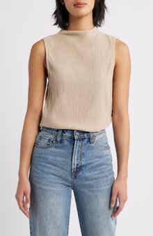 Cloth & Stone Smocked Funnel Neck Top