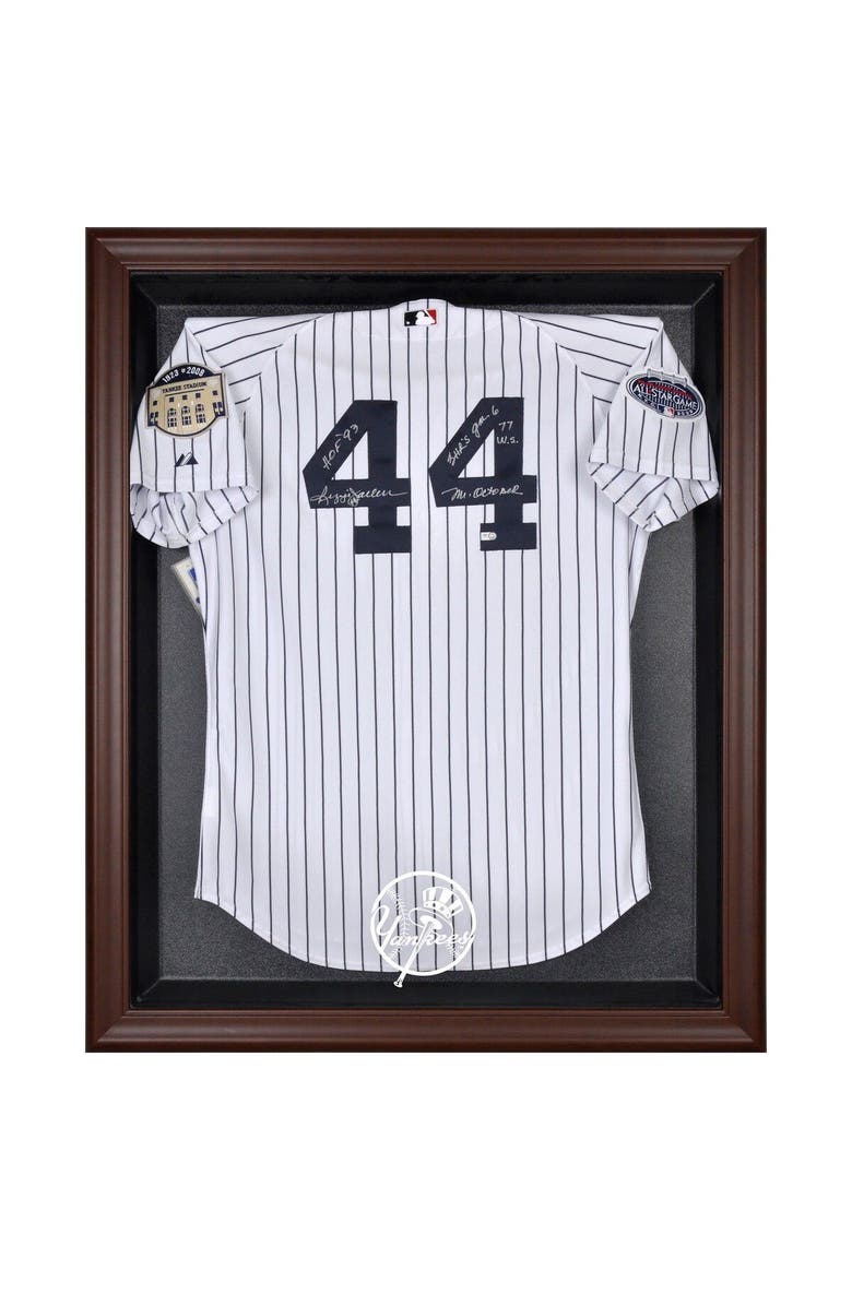 FANATICS AUTHENTIC New York Yankees Brown Framed Logo Jersey Display Case, Main, color, 
