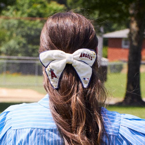 Lele Sadoughi Mlb Los Angeles Angels Bow Barrette In White