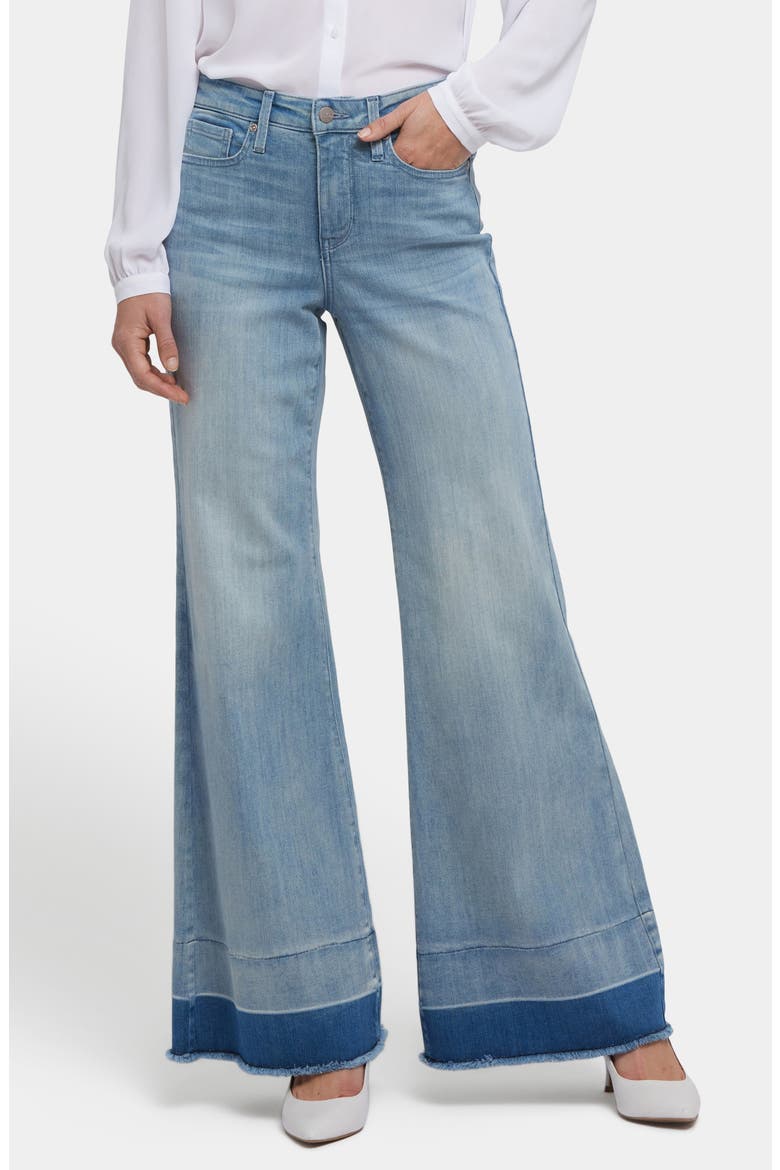 Mia Frayed Shadow Hem Wide Leg Palazzo Jeans, Main, color, LIGHT PARADISE