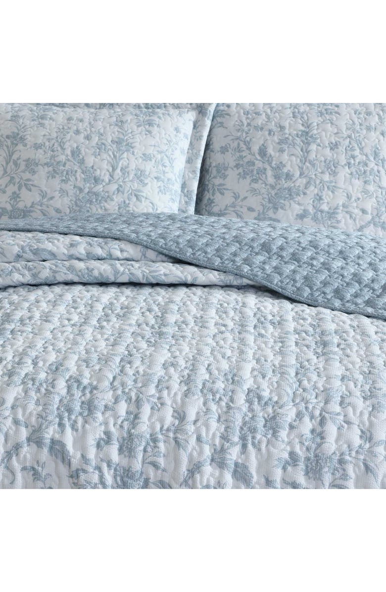 Laura Ashley Amberly 3-Piece King Quilt & Sham Set, Main, color, Lt-Pastel Blue