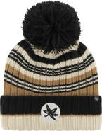 '47 Women's '47 Khaki Ohio State Buckeyes Barista Cuffed Knit Hat with Pom