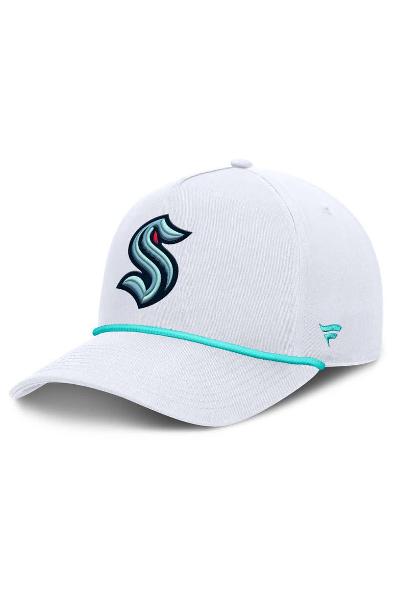 Men's Fanatics White Seattle Kraken Rope A-Frame Adjustable Hat, Main, color, White