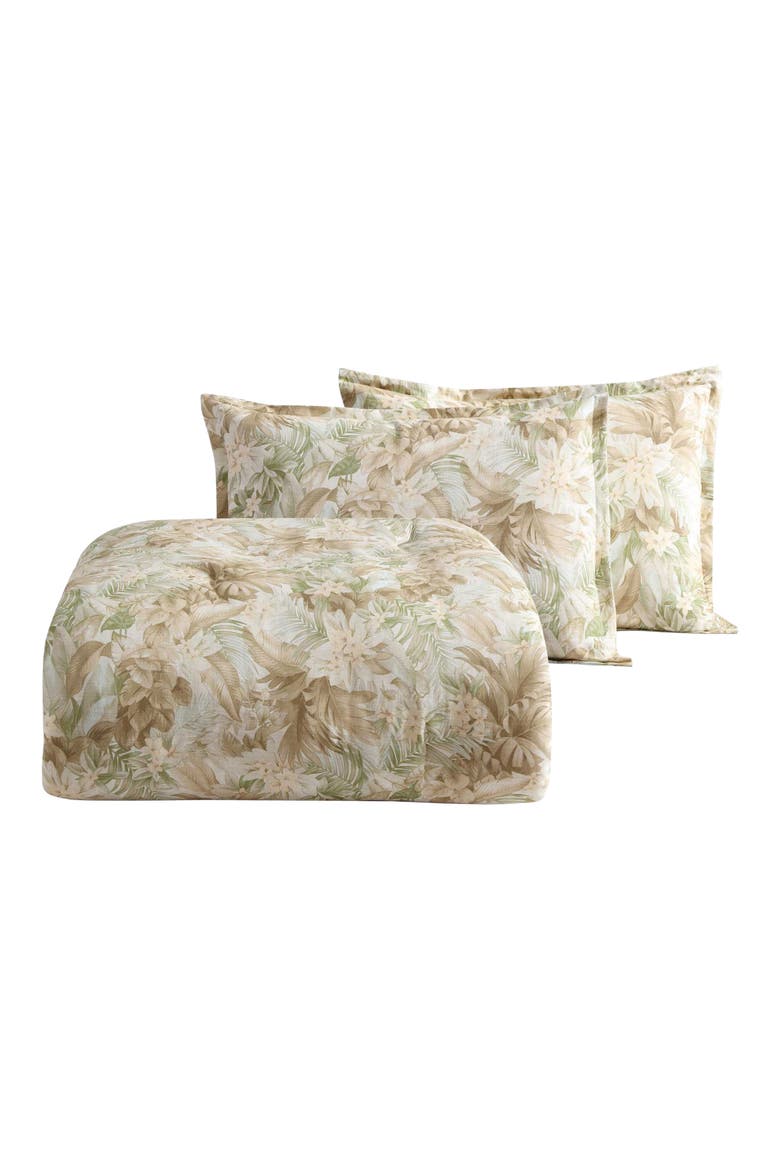 Palm Paradise Cotton Slub Comforter & Sham Set, Main, color, LIGHT / MEDIUM GREEN