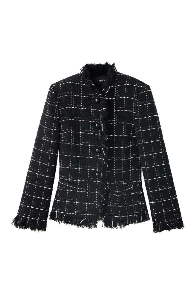 Audrey Tweed Blazer, Alternate, color, BLACK