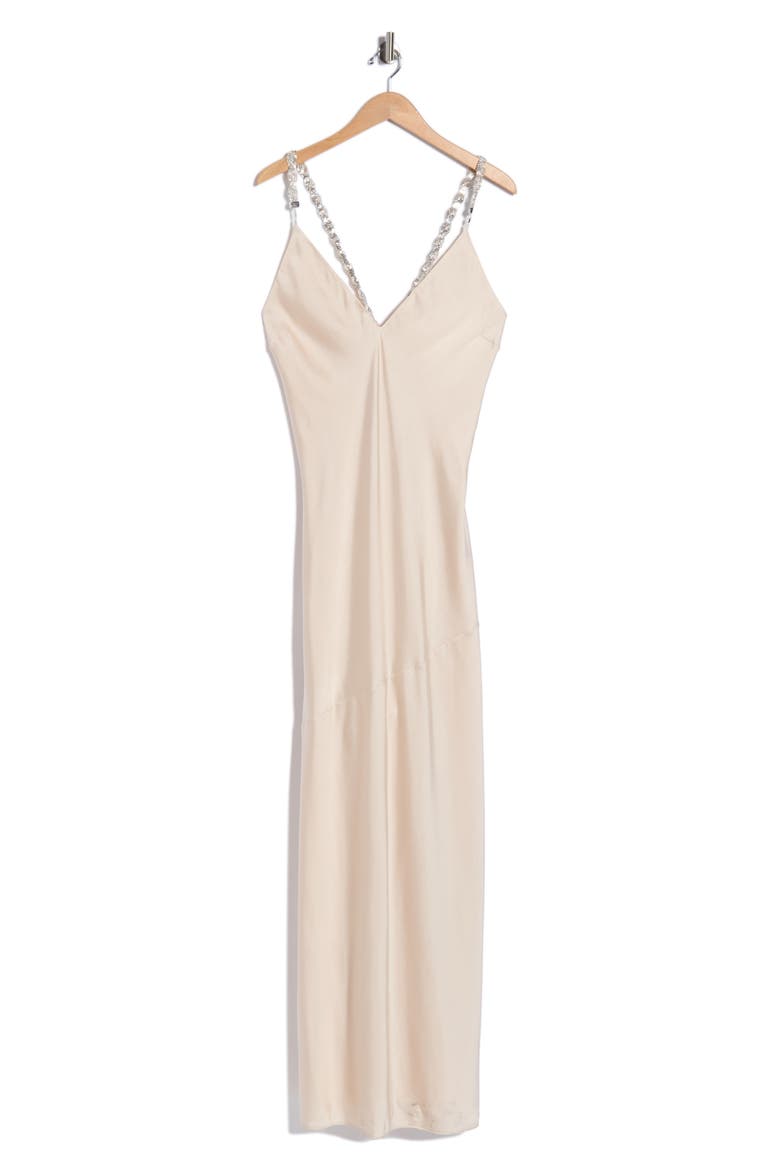 Saint Beaded Strap Gown, Main, color, CHAMPAGNE