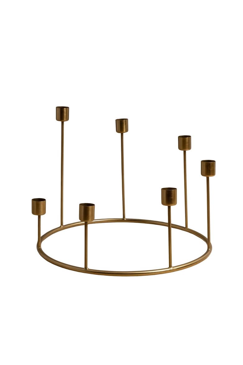 Kent Candlestick Wreath, Main, color, Gold - Large