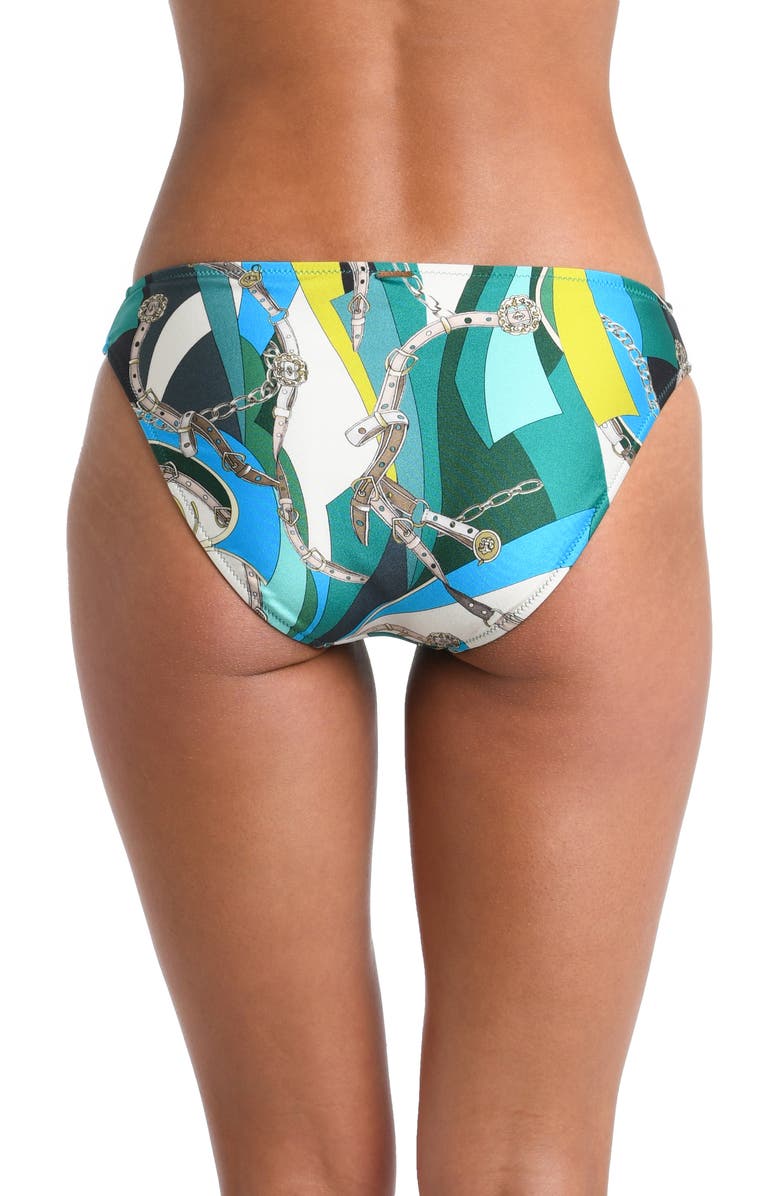 L'AGENCE Nicole Belt Print Classic Bikini Bottoms, Alternate, color, Green Multi
