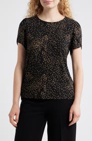 AK ANNE KLEIN Dot Tulip Sleeve Top