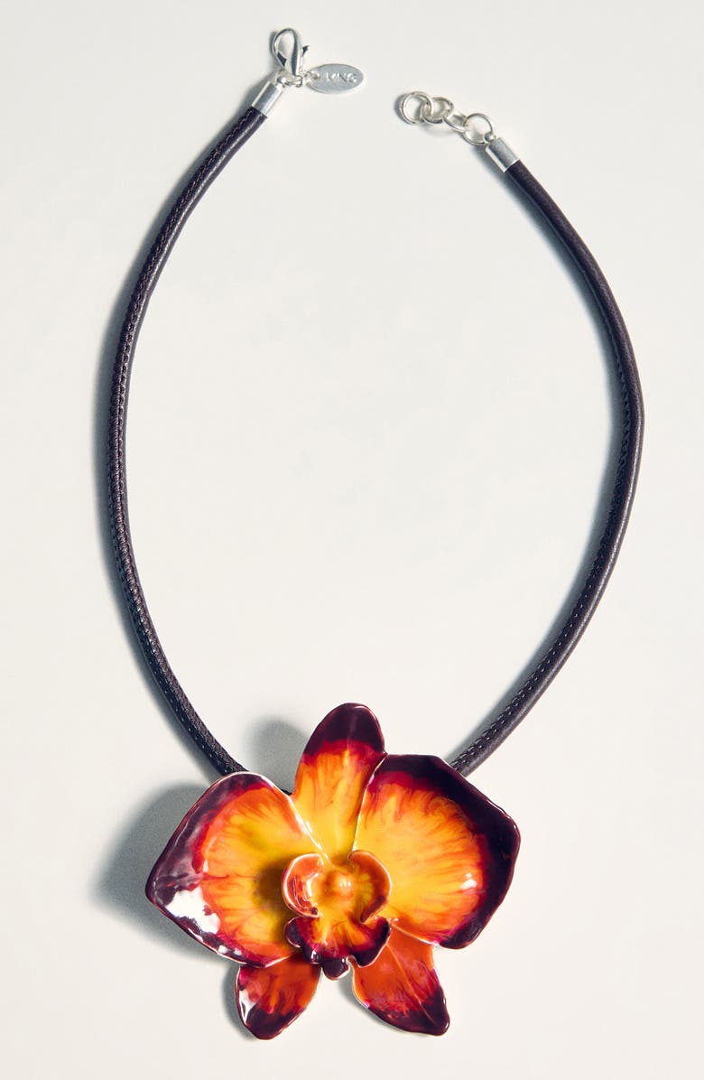 MANGO Short Flower Pendant Necklace, Alternate, color,