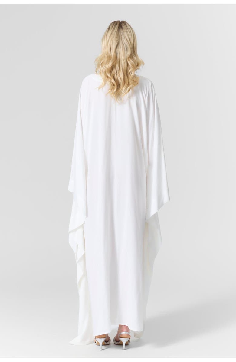 Le Fafo Luna Cotton and Silk-Blend Maxi Kaftan, Alternate, color, White