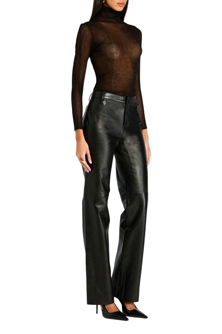 Adelina Leather Pant, Alternate, color, Black