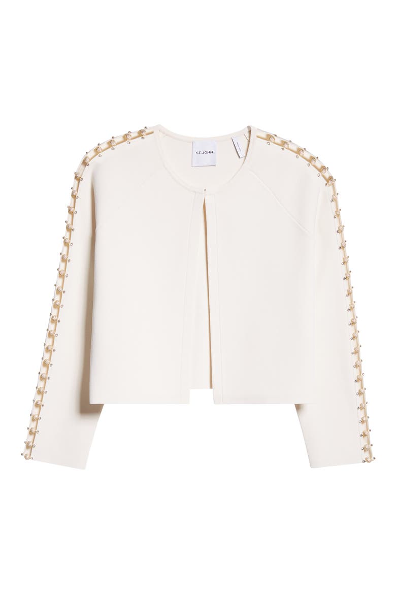 Suspended Pavé Milano Knit Cardigan, Alternate, color, ECRU