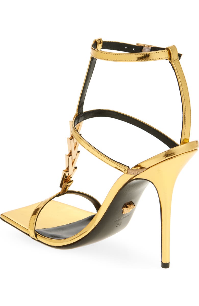 Versace V2025 Chain Metallic Sandal, Alternate, color,
