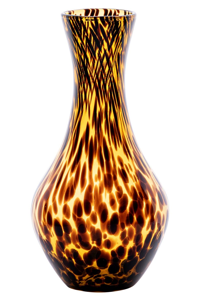 Puro Tortoiseshell Pattern Glass Carafe, Main, color, BROWN