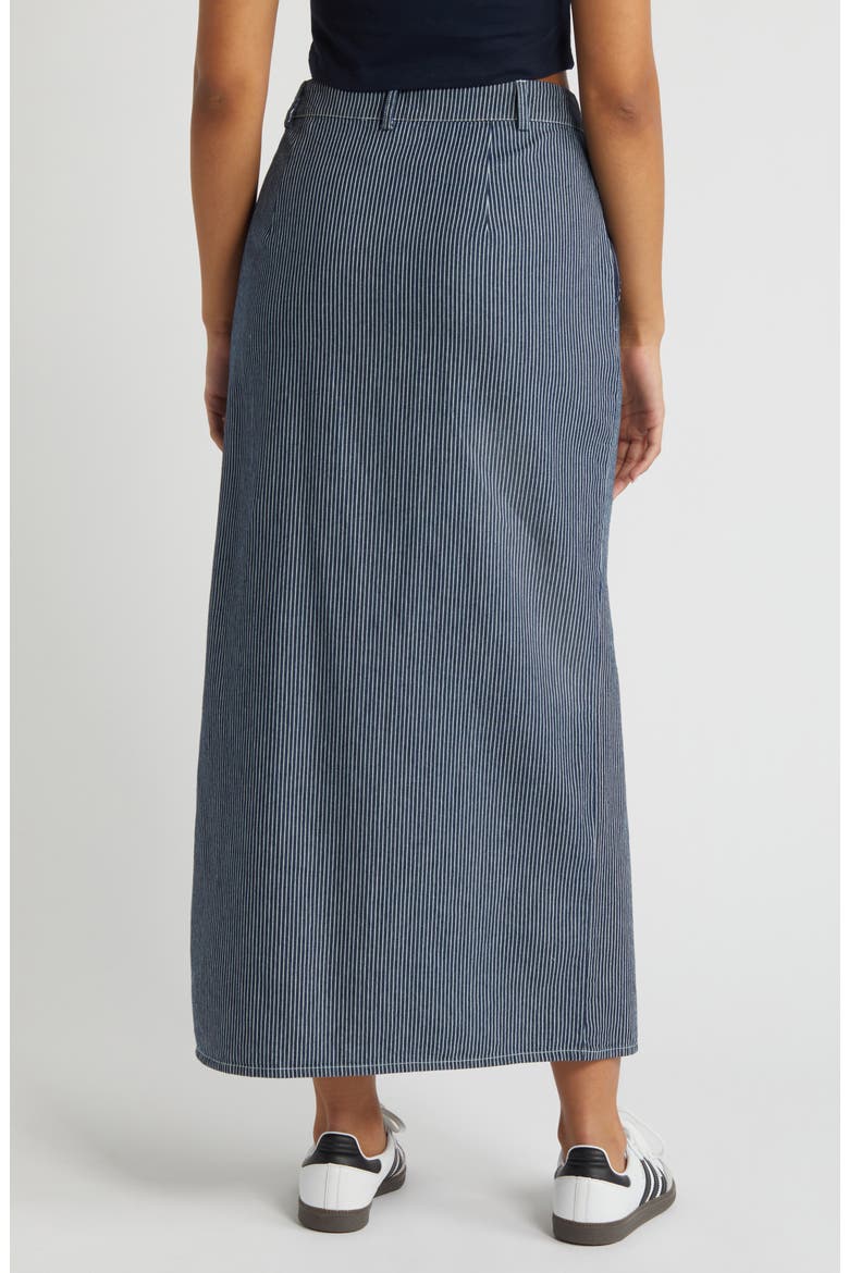 Blink Pinstripe Twill Maxi Skirt, Alternate, color, NAVY BLAZER STRIPES WHITE