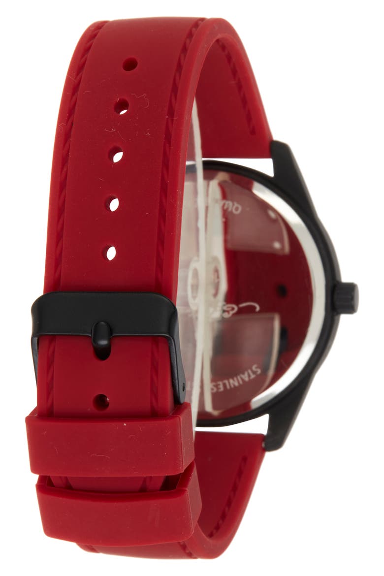 x Ed Hardy Silicone Strap Watch, 40mm, Alternate, color, MATTE RED