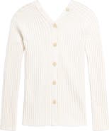 Theory Rib Merino Wool Open Back Cardigan