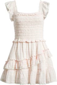 LoveShackFancy Eyelet Ruffle Minidress