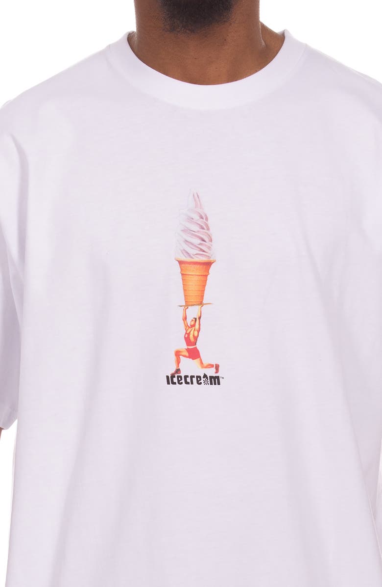 ICECREAM Power Lifter Graphic T-Shirt, Alternate, color, White