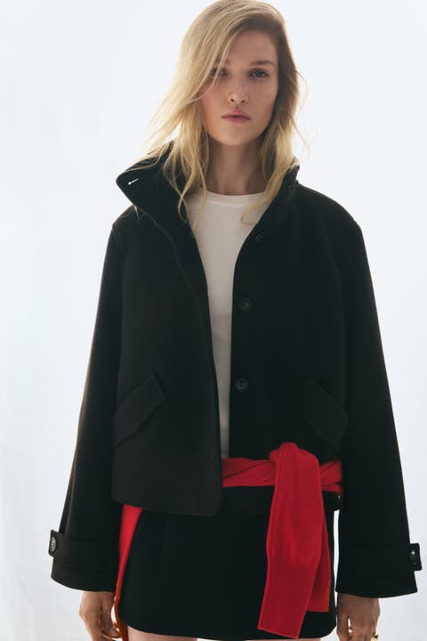 Short Funnel-Collar Jacket