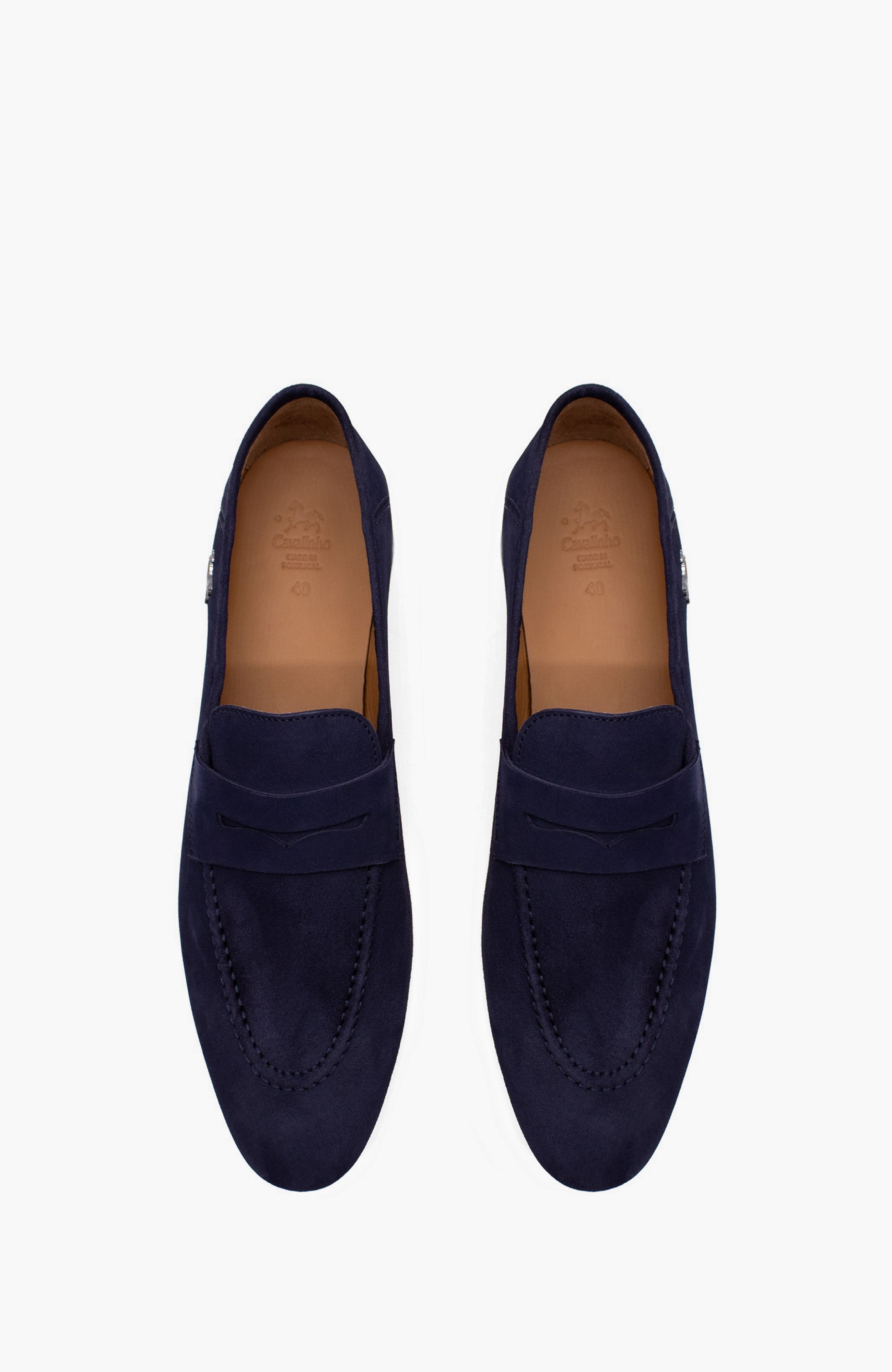 Gentleman Pointed Toe Suede Loafers, Alternate, color, Navy