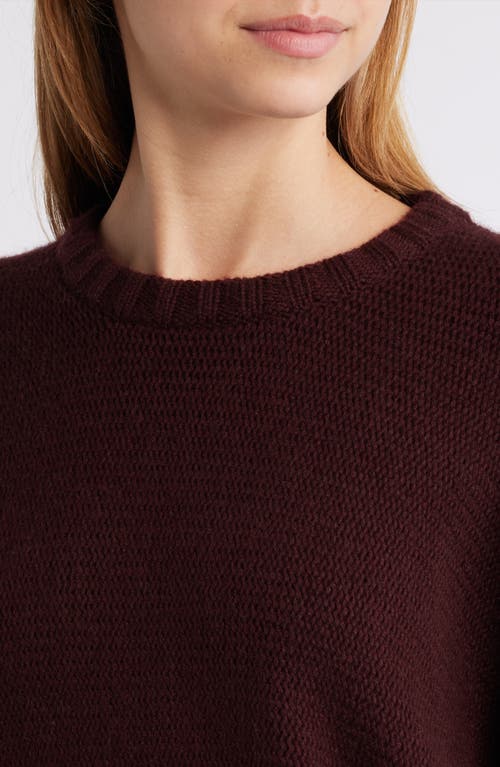 Frame Crewneck Dolman Sleeve Wool Blend Sweater In Burgundy