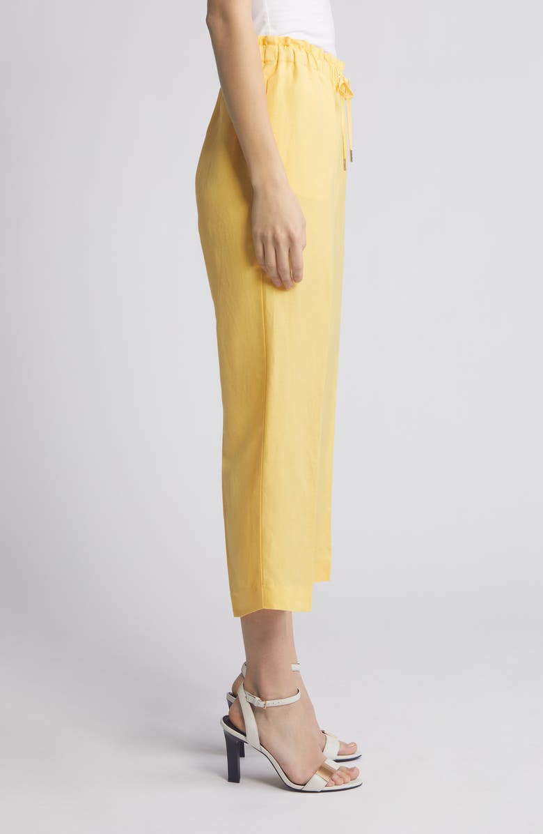 Anne Klein Linen Blend Crop Wide Leg Drawstring Pants, Alternate, color, 