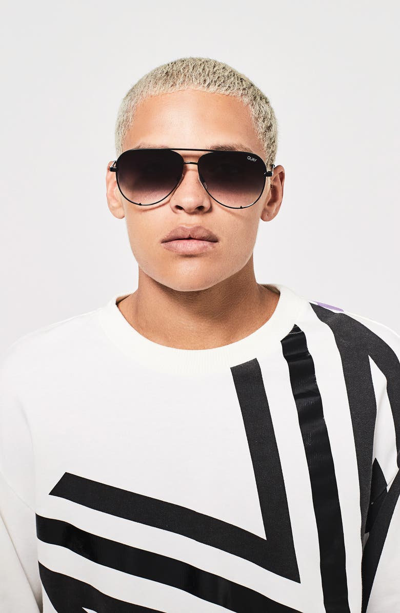 QUAY High Key Nord 64mm Polarized Aviator Sunglasses, Main, color,