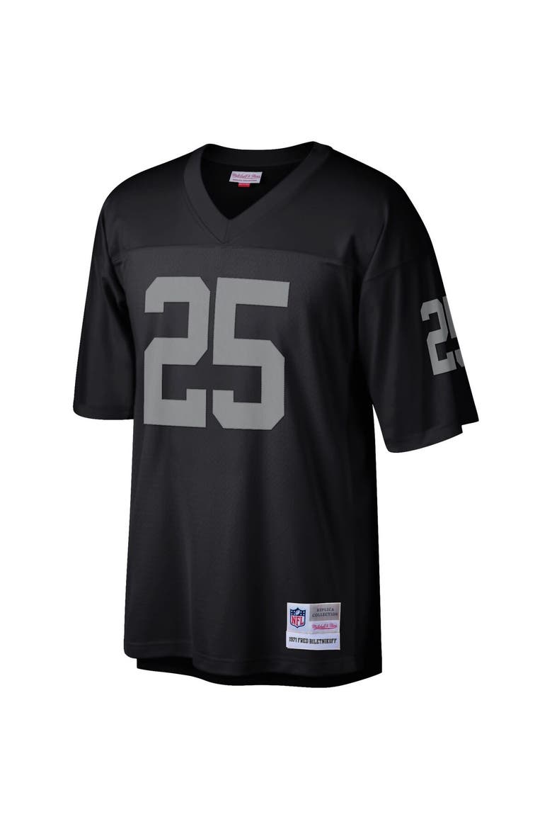 Men's Mitchell & Ness Fred Biletnikoff Black Las Vegas Raiders Retired Player Legacy Replica Jersey, Alternate, color, Black
