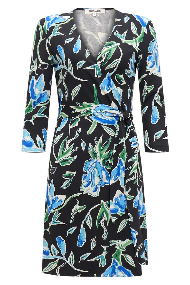 Julian Two Floral Print Silk Wrap Dress, Alternate, color, TULIP FIELDS BLUE LG