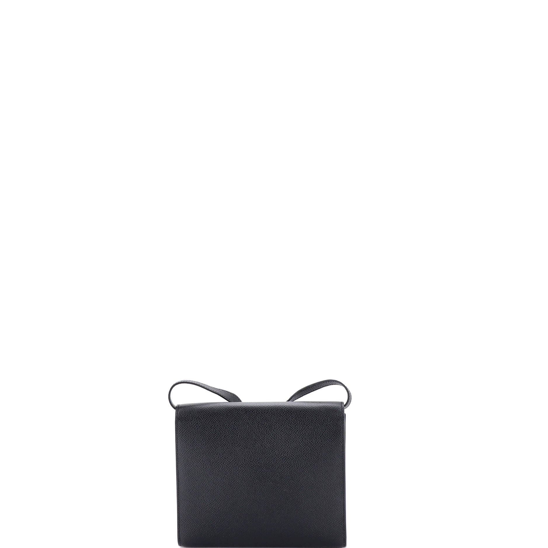 Pre-Owned Hermes Clic Wallet on Strap Epsom 16, Alternate, color, Noir