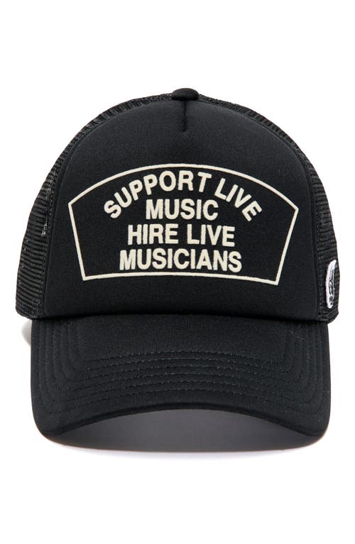 Cult Of Individuality Support Live Music Mesh Back Trucker Hat In Black In Black