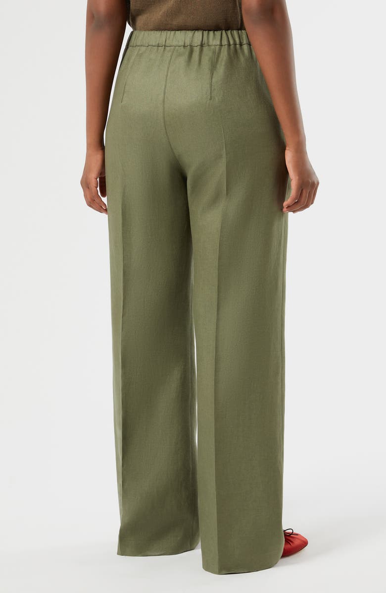 Marina Rinaldi Canapa Linen Wide Leg Pants, Alternate, color, Olive Green