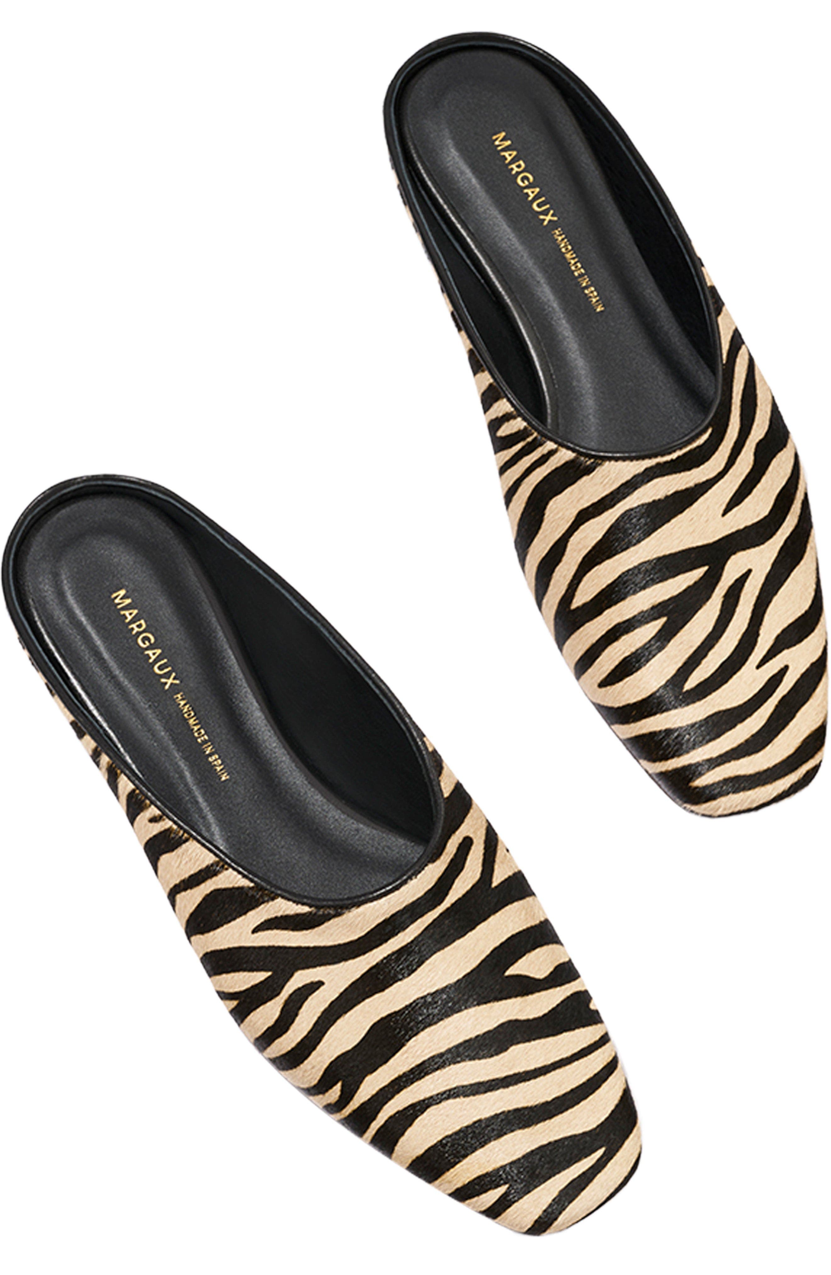 The Clara Mules, Alternate, color, Tan Zebra Haircalf