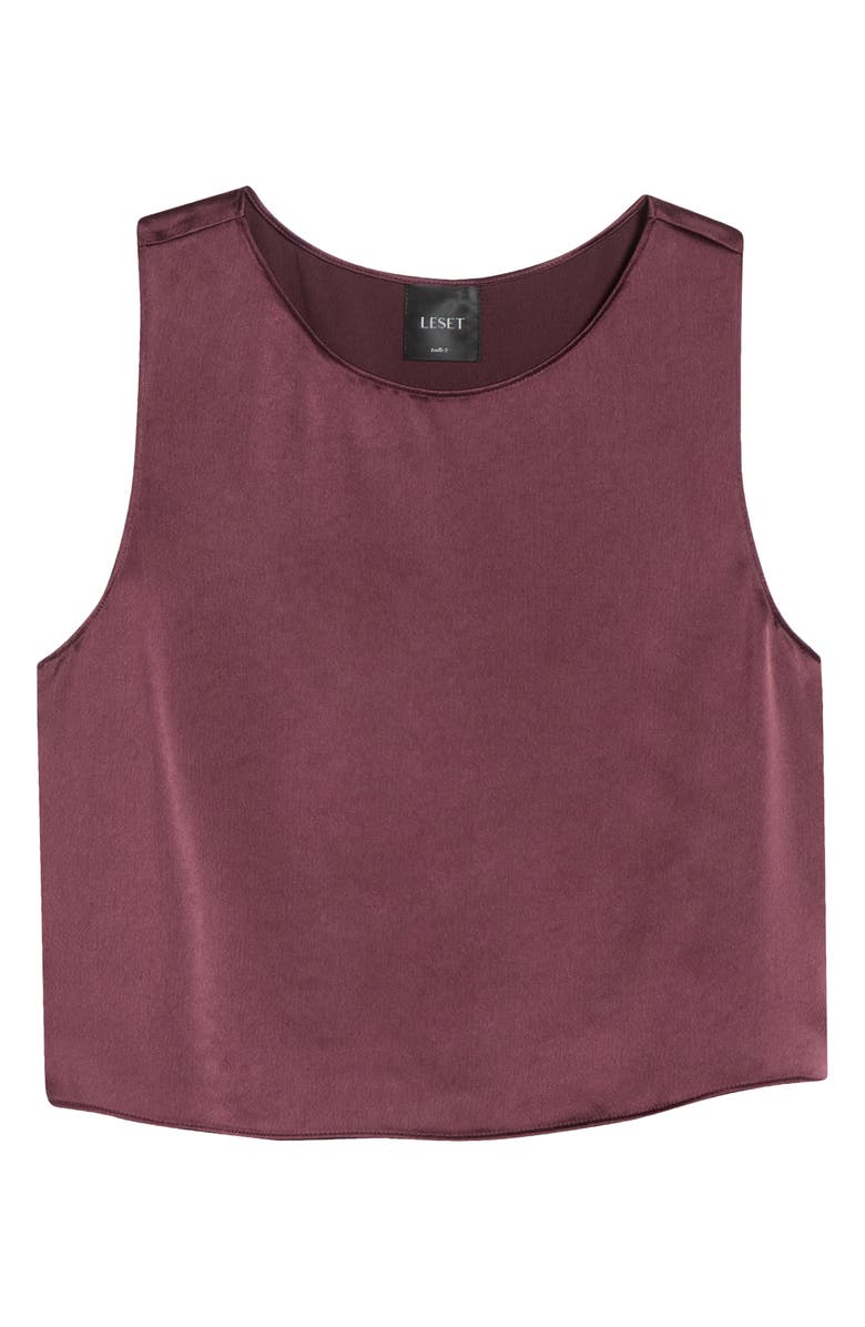 LESET Barb Crop Tank, Main, color, Malbec